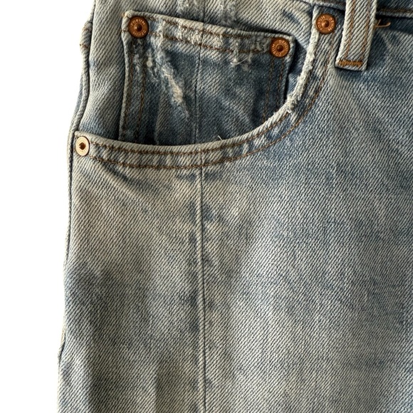 Aritzia Denim Forum The Arlo High Rise Seam Straight Jean 27 Light Blue Indigo - Picture 6 of 17